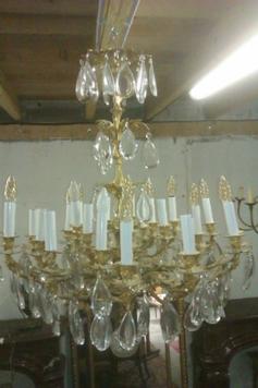 LOUIS XV chandelier crital and bronze