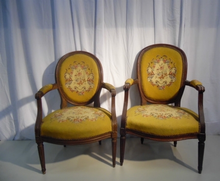 pair of armchairs louis xv 
