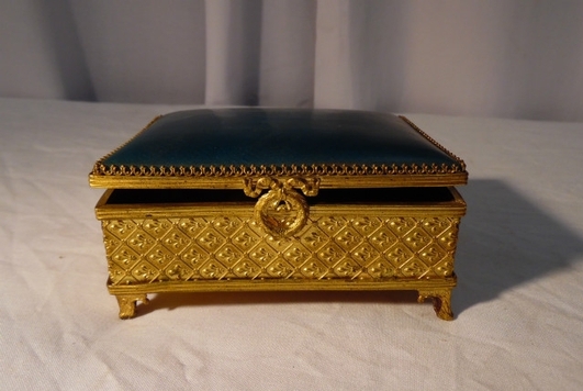 gold metal box style louis xvi porcelain limoge 