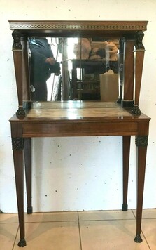 Console A Fond De Miroir d'époque Empire En Acajou XIX Siècle