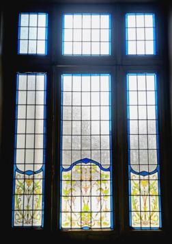 Fenêtre a imposte en vitrail Art Déco vers 1900 XX siècle