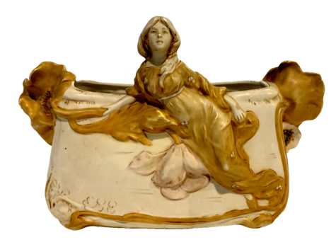 Jardinière Art Nouveau en porcelaine Royal Dux . XX siècle .