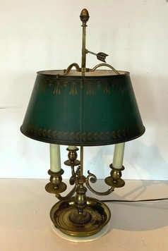 Lampe bouillotte en bronze et tôle Lampe de table en bronze XX siècle Bureau