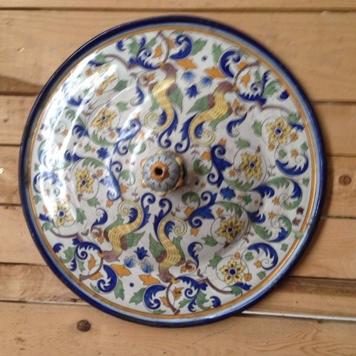Large ceiling lamp in faience of Nevers 