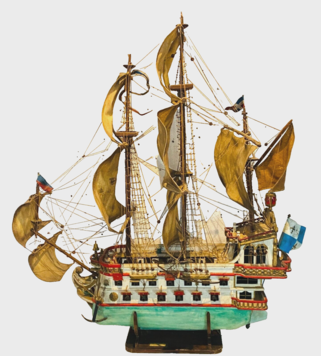 maquette de bateau a voile ancienne nommé le soleil Royal . XX siècle .