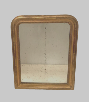 miroir en stuc doré époque Louis Philippe fond en bois . XIX siècle .