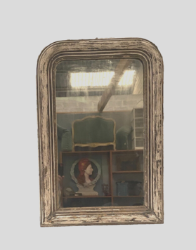 miroir Louis Philippe patine antique à moulure fond bois . XIX siècle .