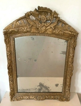Miroir Louis XV en bois sculpté doré Trumeau de cheminée XIX siècle