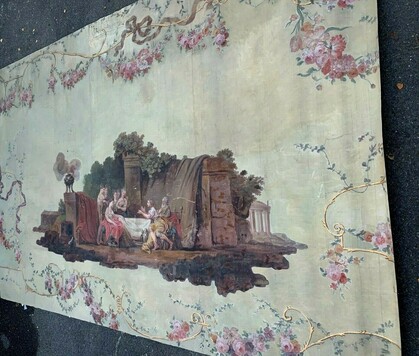 Peinture sur toile d'scène a l'Antique Panneau décoratif XIX siècle