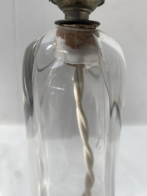 pieds de lampe en cristal art déco de la maison Daum - France . XX siècle .