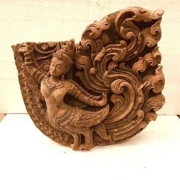 Sculpture en terre cuite Sculpture de divinité asiatique Élément de sculpture