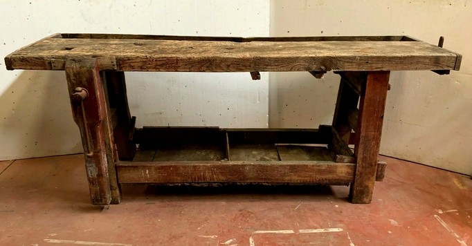 Solid ash carpenter's workbench 