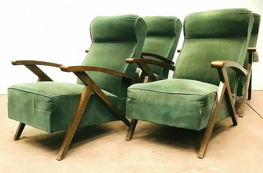 Suite of four relax armchairs from the 1970s 