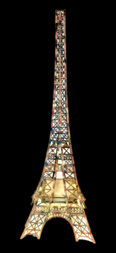 Tour Eiffel taille humaine minimaliste en en fonte de fer plat . XX siècle .