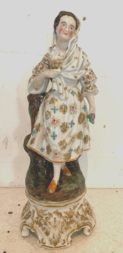 Tulipier en porcelaine polychrome a décor d'une jeune élégante XX siècle
