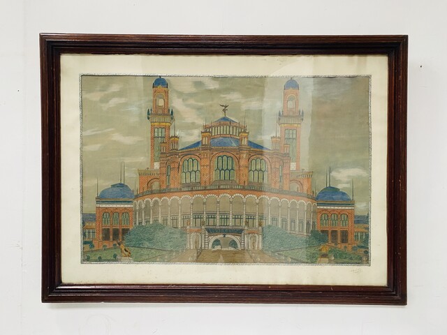 œuvre d'artiste daté signée face au bâtiment du Trocadéro . XX siècle .