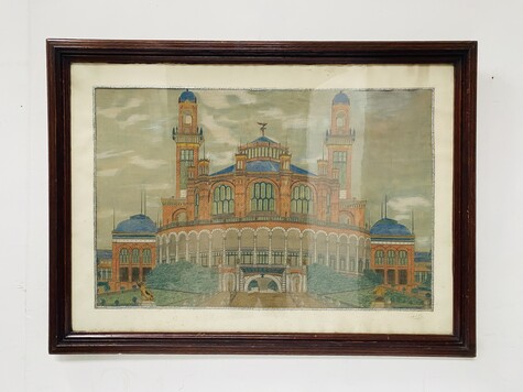 œuvre d'artiste daté signée face au bâtiment du Trocadéro . XX siècle .