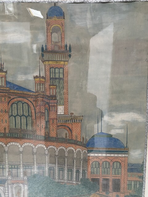 œuvre d'artiste daté signée face au bâtiment du Trocadéro . XX siècle .