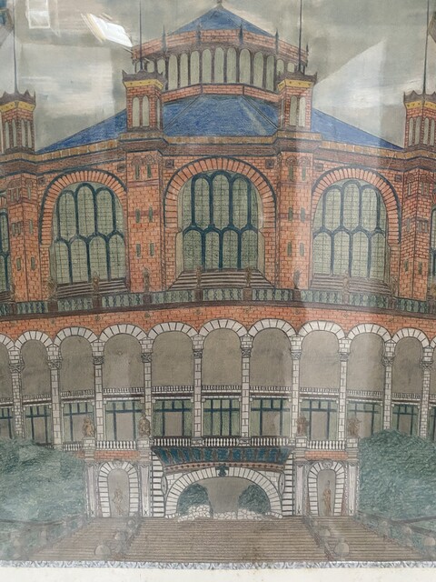 œuvre d'artiste daté signée face au bâtiment du Trocadéro . XX siècle .