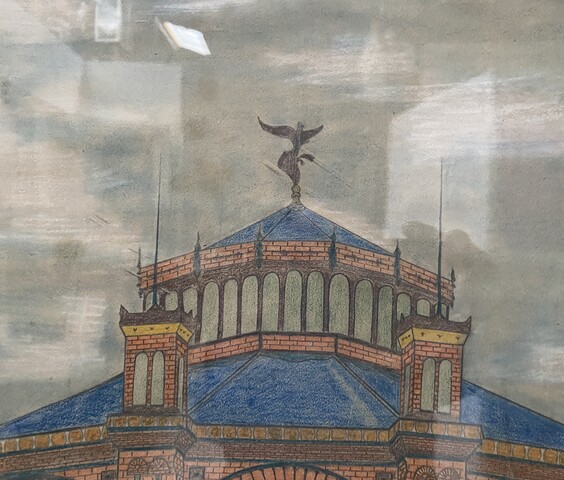 œuvre d'artiste daté signée face au bâtiment du Trocadéro . XX siècle .