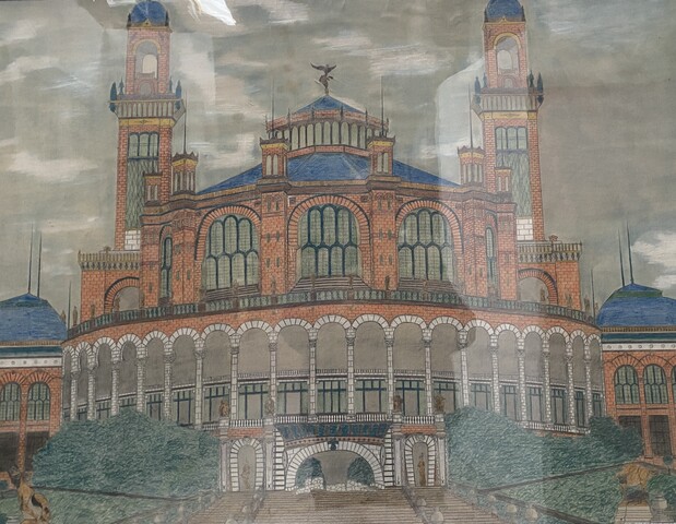 œuvre d'artiste daté signée face au bâtiment du Trocadéro . XX siècle .