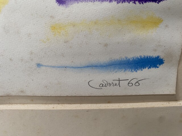 œuvre portant la signature de Michel Cadoret daté 1966 . XX siècle .