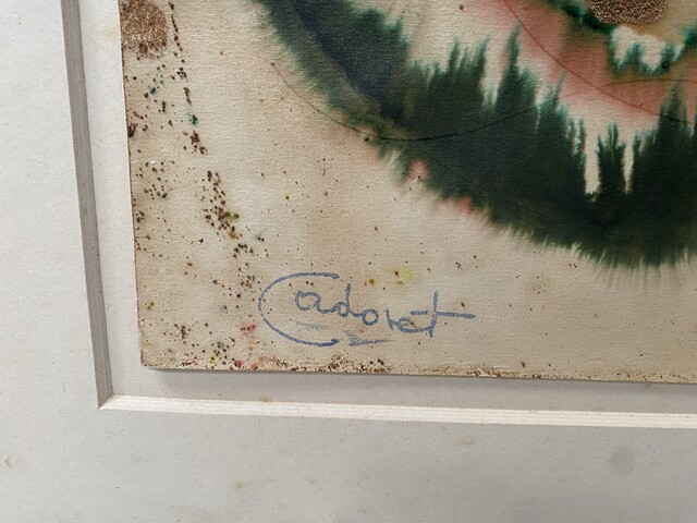 œuvre portant la signature de Michel Cadoret . XX siècle .