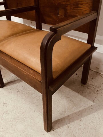 Banquette deux place art déco en acajou massif . XX siècle.