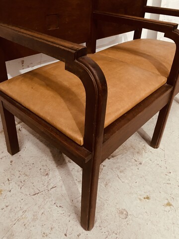 Banquette deux place art déco en acajou massif . XX siècle.