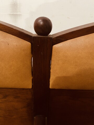 Banquette deux place art déco en acajou massif . XX siècle.