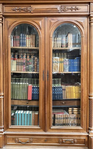 bibliothèque de libres reliure cuir et autres . XX siècle .