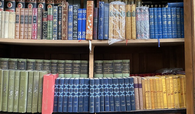 bibliothèque de libres reliure cuir et autres . XX siècle .