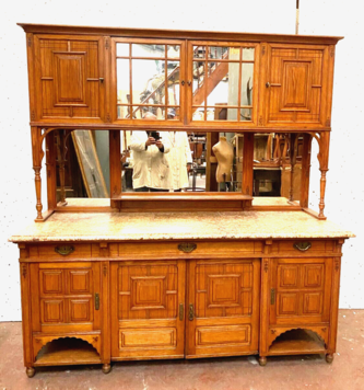 Buffet vitrine de style Louis XVI en bois massif XIX siècle