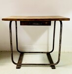 bureau circa tubulure et plateau bois . XX siècle .