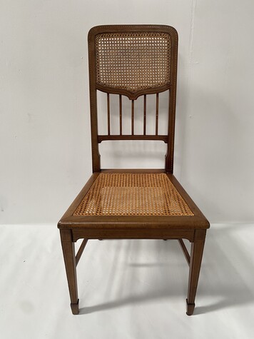 chaise d'appoint époque art déco en bois clair et marqueterie . XX siècle .