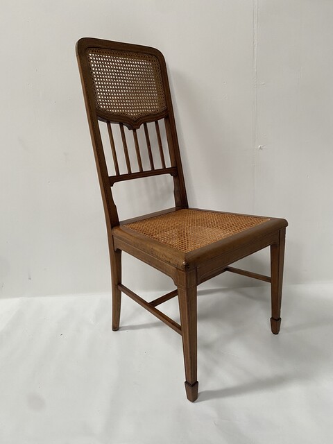 chaise d'appoint époque art déco en bois clair et marqueterie . XX siècle .