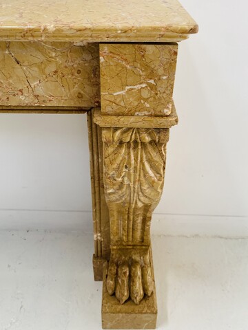 Cheminée époque Napoléon III a pieds griffes en marbre Trest . XIX siècle .