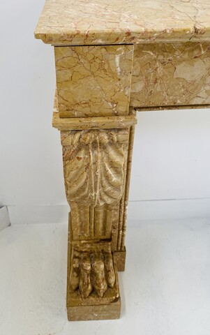 Cheminée époque Napoléon III a pieds griffes en marbre Trest . XIX siècle .