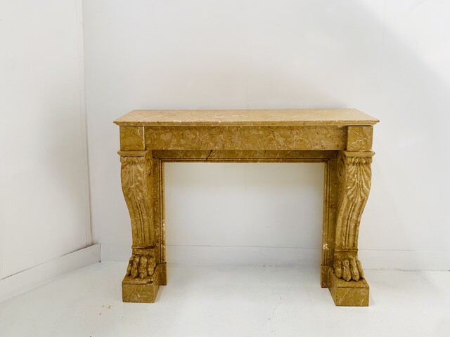 Cheminée époque Napoléon III a pieds griffes en marbre Trest . XIX siècle .
