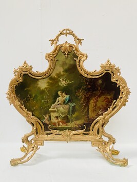 chenets renaissance en bronze finement ciselé trace de dorure . XIX siècle .