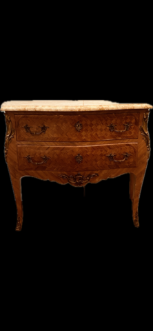 commode de style louis XV dessus marbre trois tiroirs en façade . XX siècle .