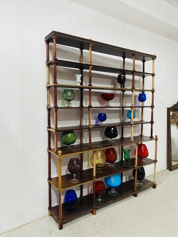 deux corps vitrine ouverte huit étagères de décor . XX siècle .