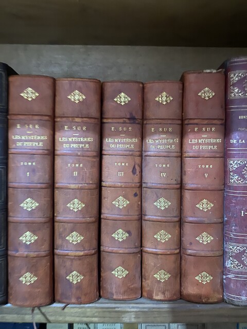 ensemble d'une bibliothèque de libres   reliure cuir et autres    . XX siècle.