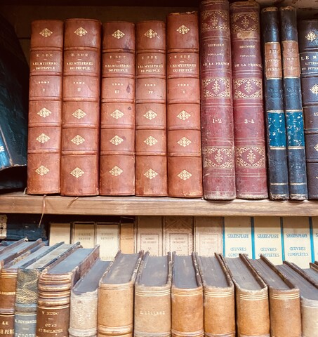 ensemble d'une bibliothèque de libres   reliure cuir et autres    . XX siècle.