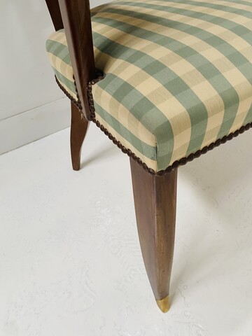 fauteuil art déco en acajou massif garniture tissus . XX siècle .