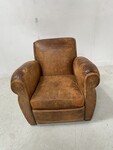 fauteuil club circa 40 assises dossier recouvrement cuir . XX siècle .