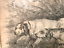 Gravure encadrée a décor de deux chiens a l'arrêt XIX siècle