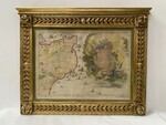 gravure rehaussé thème partis des cotes de l'Angleterre . XIX siècle .