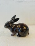 groupe bronze patine brune sujet lapin . XX siècle .