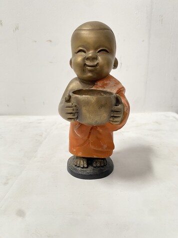 groupe en bronze patine double Bouddha . XX siècle .